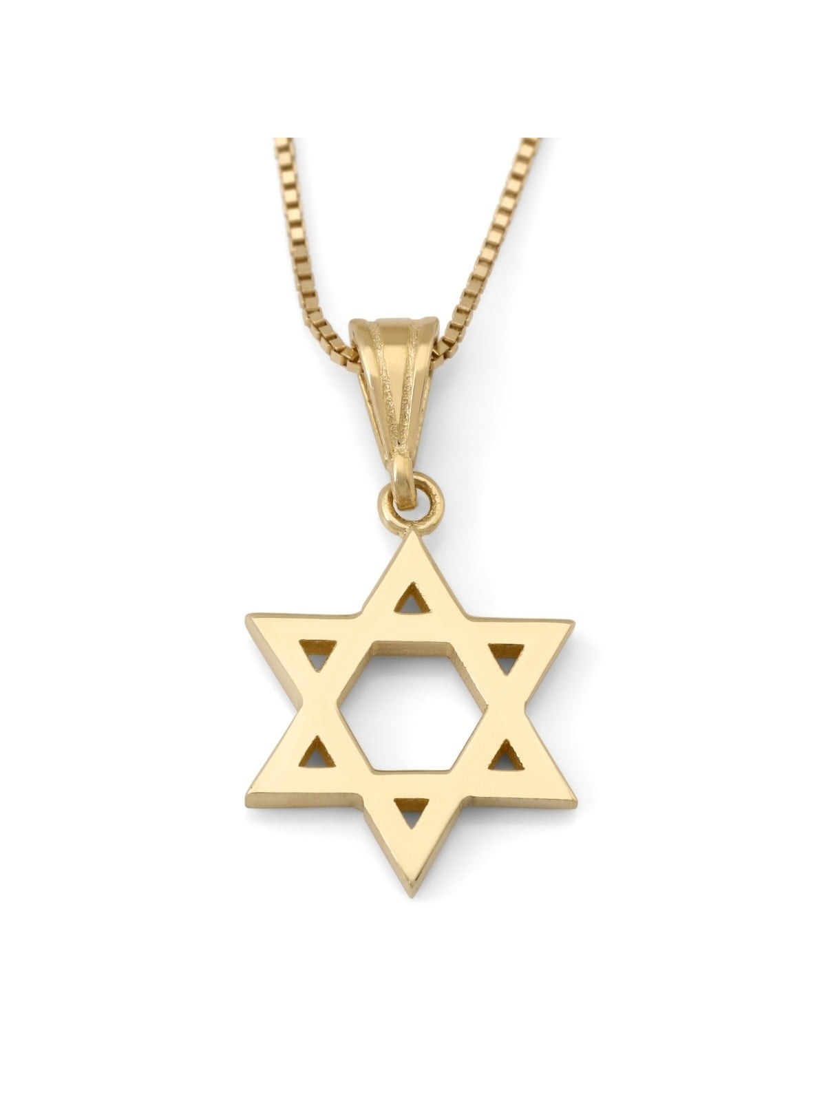 Collier pendentif unisexe petite étoile de David en or 14 carats