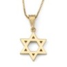 14K Gold Small Star of David Unisex Pendant Necklace