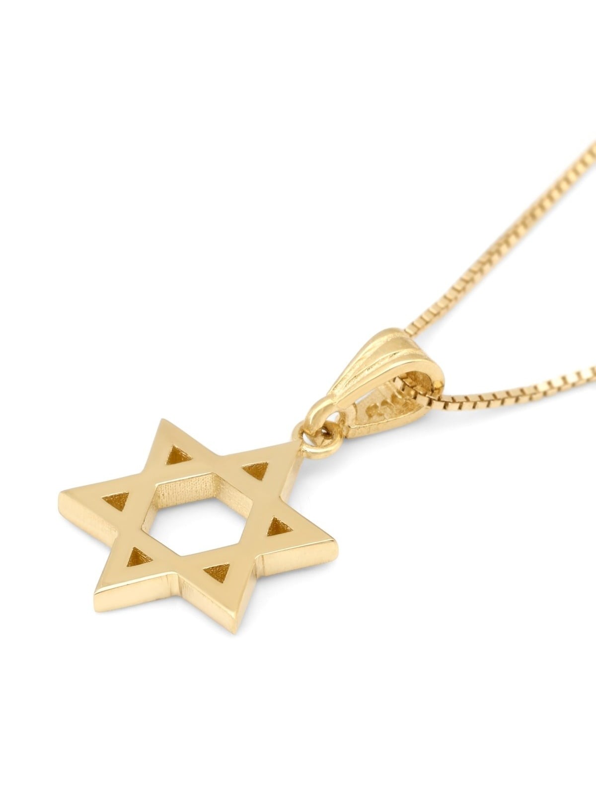 Collier pendentif unisexe petite étoile de David en or 14 carats