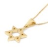14K Gold Small Star of David Unisex Pendant Necklace