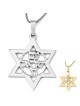 Collier unisexe étoile de David et Am Yisrael Chai - Pla argent ou or