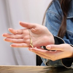 Map of Israel Necklace with Cut-Out Star of David - Silver or Gold-Pla
