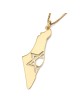 Map of Israel Necklace with Cut-Out Star of David - Silver or Gold-Pla