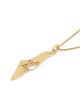 Collier Carte d'Israël avec Étoile de David Découpée - Argent ou Or-Pla