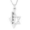 14K Gold Map of Israel and Star of David Pendant with Am Yisrael Chai