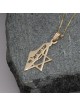 14K Gold Map of Israel and Star of David Pendant with Am Yisrael Chai