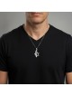Map of Israel and Star of David Necklace with Am Yisrael Chai - Silver