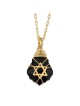 Collier étoile de David postmoderne rempli de cristal et d’or