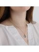 Collier étoile de David en cristal bleu avec emballage en fil rempli d’or