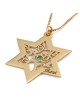 Personalized Birthstone Star of David and Tree of Life Necklace - 24K