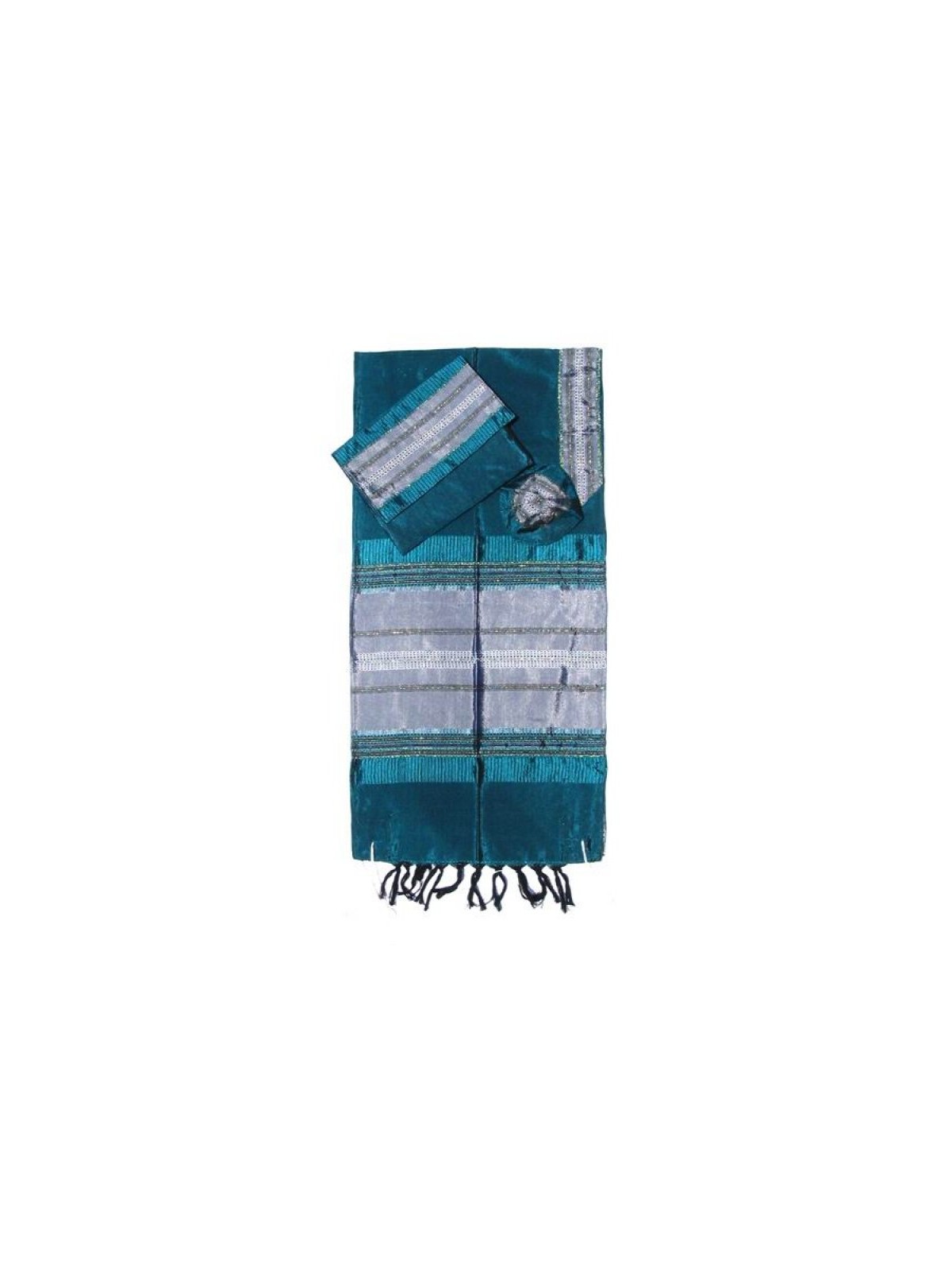Gabrieli Handwoven Green Silk Prayer S... | Gabrieli Hand Woven Tallit