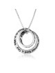 Collier pendentif en argent sterling Shema Yisrael en spirale entrelacée