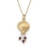 Gold Plated Pomegranate Pendant Necklace with Stone Color Options
