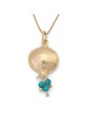 Gold Plated Pomegranate Pendant Necklace with Stone Color Options