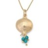 Gold Plated Pomegranate Pendant Necklace with Stone Color Options