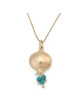Gold Plated Pomegranate Pendant Necklace with Stone Color Options