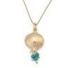 Gold Plated Pomegranate Pendant Necklace with Stone Color Options