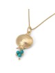 Gold Plated Pomegranate Pendant Necklace with Stone Color Options