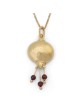 Gold Plated Pomegranate Pendant Necklace with Stone Color Options