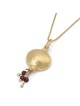 Gold Plated Pomegranate Pendant Necklace with Stone Color Options