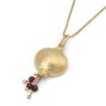 Gold Plated Pomegranate Pendant Necklace with Stone Color Options