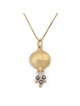 Gold Plated Pomegranate Pendant Necklace with Stone Color Options
