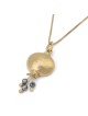 Gold Plated Pomegranate Pendant Necklace with Stone Color Options