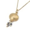 Gold Plated Pomegranate Pendant Necklace with Stone Color Options