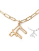 Luxury Thickness Chai Outline Necklace with Paperclip Chain - 925 Ster