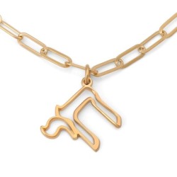 Luxury Thickness Chai Outline Necklace with Paperclip Chain - 925 Ster
