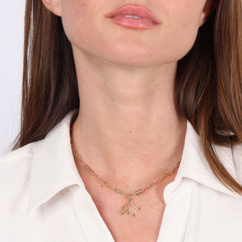 Luxury Thickness Chai Outline Necklace with Paperclip Chain - 925 Ster