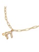 Collier de contour Chai d'épaisseur de luxe avec chaîne de trombone - 925 Ster