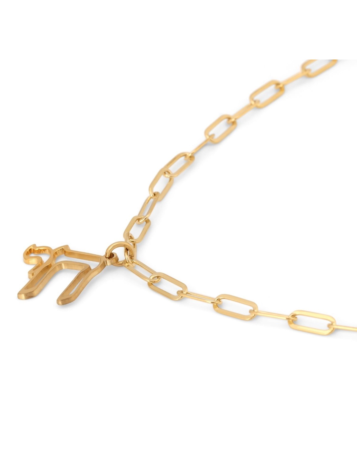 Luxury Thickness Chai Outline Necklace with Paperclip Chain - 925 Ster