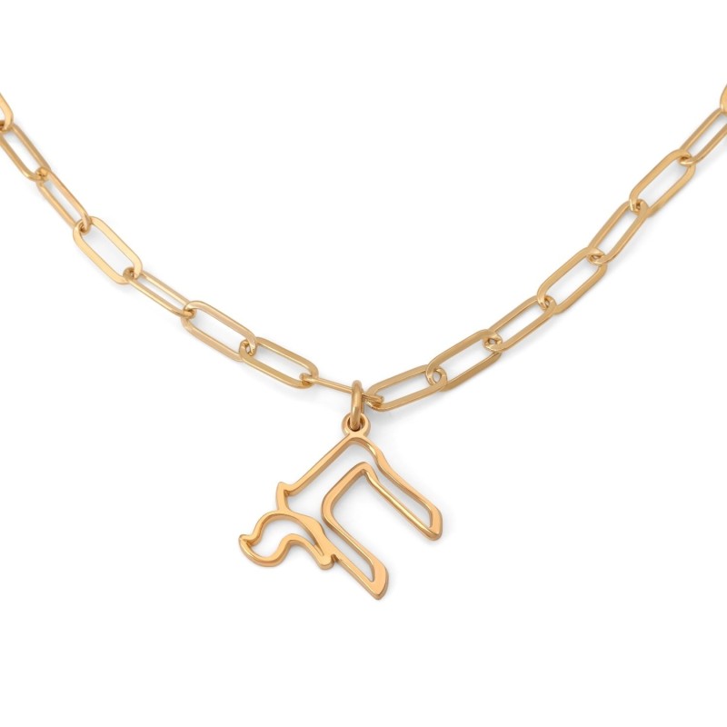 Collier de contour Chai d'épaisseur de luxe avec chaîne de trombone - 925 Ster