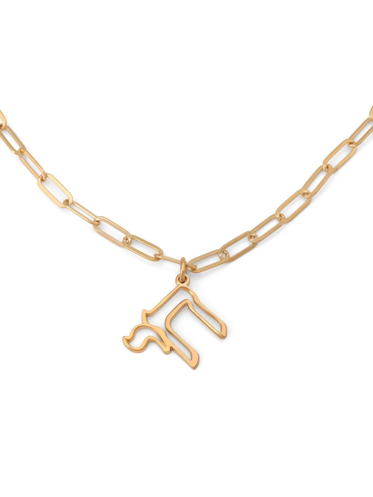 Luxury Thickness Chai Outline Necklace with Paperclip Chain - 925 Ster