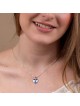 Am Yisrael Chai et pendentif en forme de cœur en argent sterling avec drapeau israélien