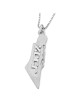 Collier personnalisé de nom de carte d’Israël - Hébreu/Anglais - Argent ou