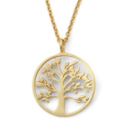 Round Gold-Plated Tree of Life Necklace by Yair Emanuel