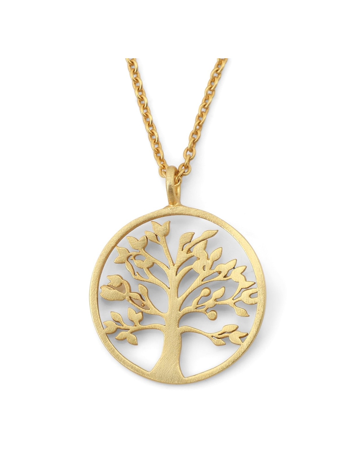 Round Gold-Plated Tree of Life Necklace by Yair Emanuel