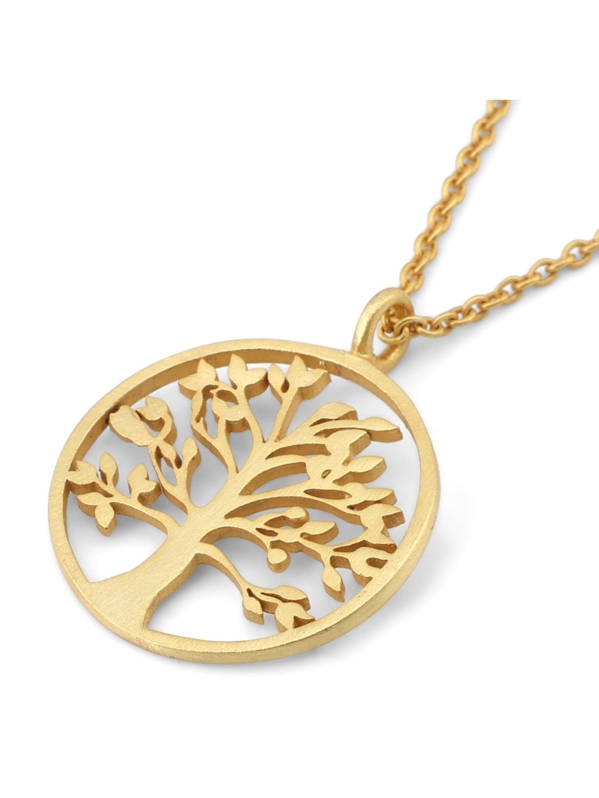 Round Gold-Plated Tree of Life Necklace by Yair Emanuel