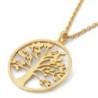Round Gold-Plated Tree of Life Necklace by Yair Emanuel