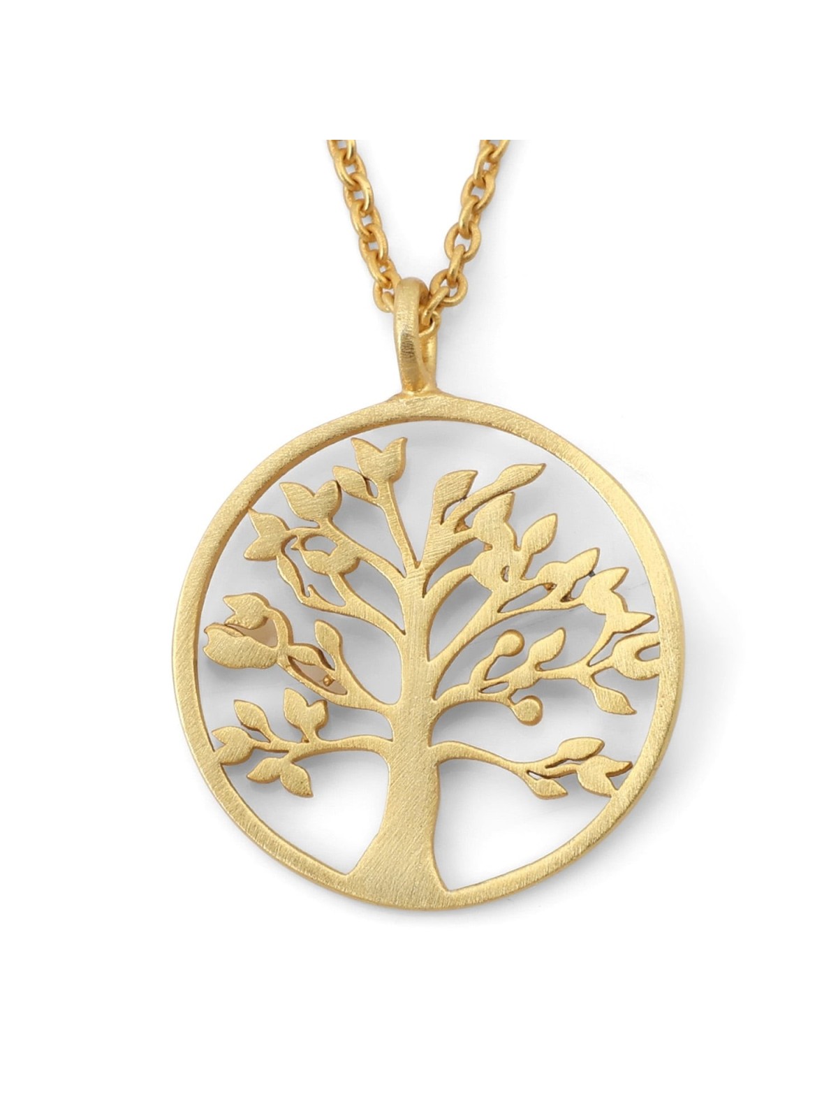 Round Gold-Plated Tree of Life Necklace by Yair Emanuel