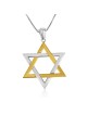 Star of David Interlocking Sterling Silver and Gold Plated Necklace Pe