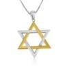 Star of David Interlocking Sterling Silver and Gold Plated Necklace Pe