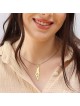Collier carte d’Israël avec Am Yisrael Chai gravé et étoile de David