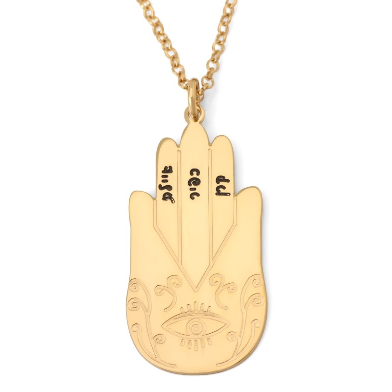 Personalized Hamsa Pendant Name Necklace for Moms - Up To 5 Names