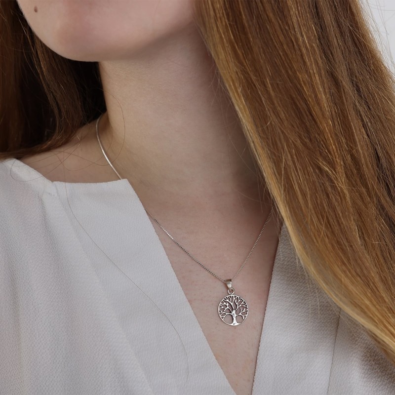 Coffret cadeau Femme de Valeur avec collier arbre de vie en argent sterling - A