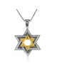 Collier étoile de David moderne en argent sterling
