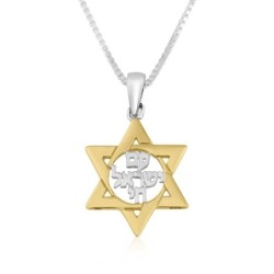 Gold Plated Star of David Am Yisrael Chai Necklace Pendant