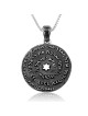 Blackened 925 Sterling Silver Unisex Shema Yisrael Pendant Necklace
